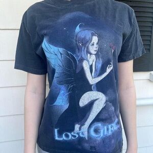 Size small oversized Lost Girl fairy navy tee